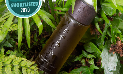 cleanser and leaves